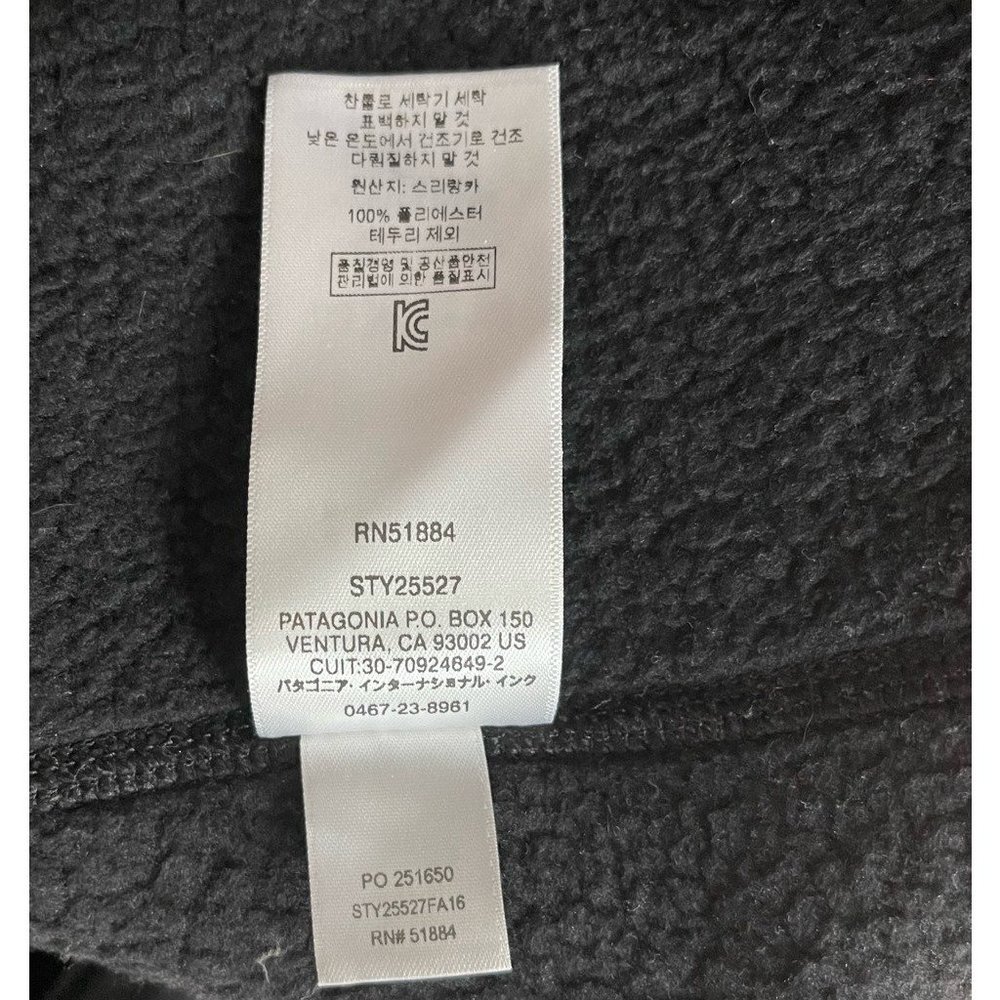 Patagonia Jacket Mens L Better Sweater Solid Black Mock Neck Full Zip - Picture 6 of 6
